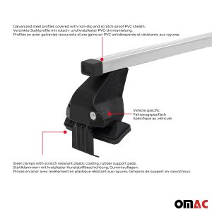 Genesis G70 Roof Rack Cross Bars - Omac - Omega G - Gray - '19-'25